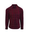 PR350 Premier Ladies Mulligan Check Long Sleeve Shirt Red / Navy colour image